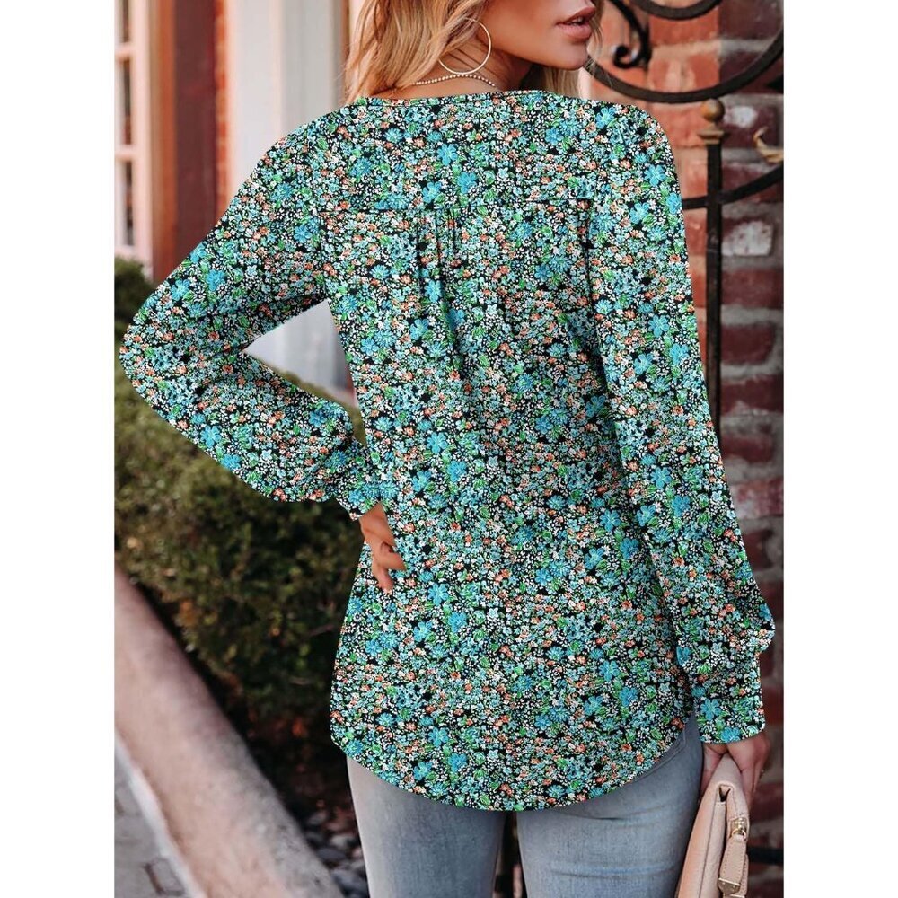 Long Sleeve Women's Shirt Fall Tops Blouse Crewneck Tunic for Leggings - Picture 5 of 5